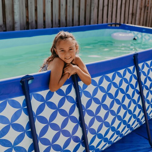 Swim Essentials donkerblauw frame zwembad incl. pomp en trap - B 400 x D 200 cm - afbeelding 4