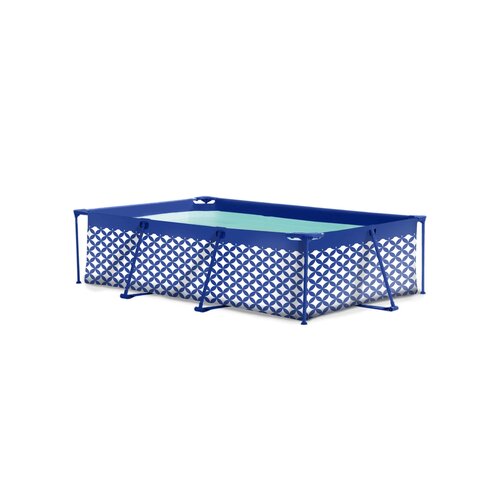 Swim Essentials donkerblauw/wit frame zwembad - B 260 x D 160 cm - afbeelding 1