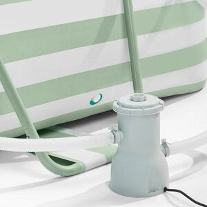 Swim Essentials groen gestreept frame zwembad incl. pomp en trap - B 400 x D 200 cm - afbeelding 2