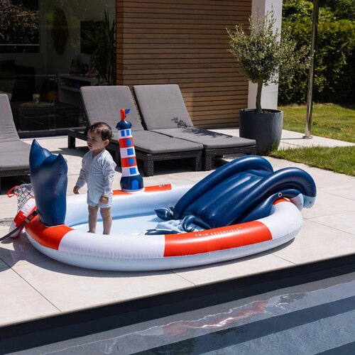 Swim Essentials Ocean Stripes kinderzwembad - B 210 x D 150 cm - afbeelding 2