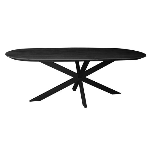 Tafel Tobey zwart - L 220 x B 95 x H 76 cm