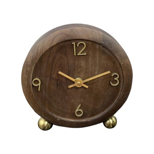 Tafelklok goud/bruin – D 15 cm