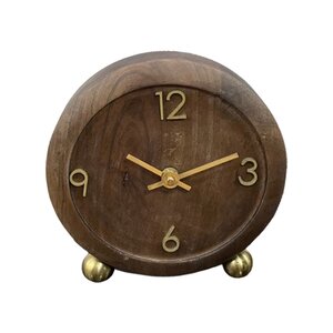 Tafelklok goud/bruin – D 15 cm