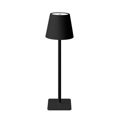 Tafellamp LED D 11 x H 37 cm oplaadbaar USB 1800MAH matt zwart