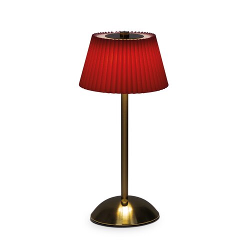 Tafellamp oplaadbaar - D15xH30cm Rood en goud