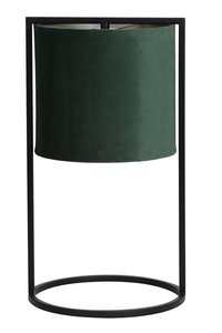 Tafellamp SANTOS Mat Zwart + Kap Donker Groen - 25 x 25 x 45 cm