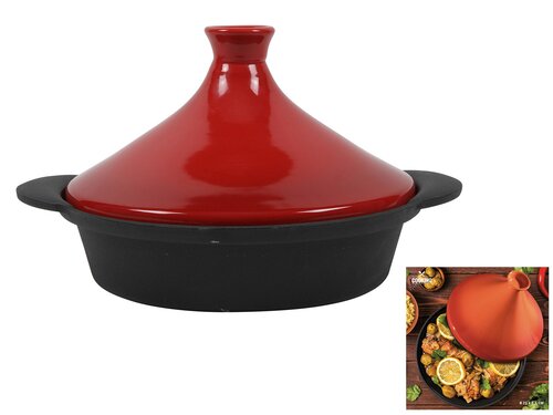 Tajine gietijzer rood Ø25x5,5cm