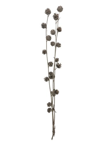 Takkenbundel met dennenappels 3 stuks L 120 cm champagne glitter