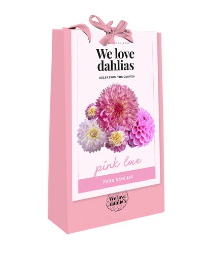 Tas 'we love dahlias' pink love 4st