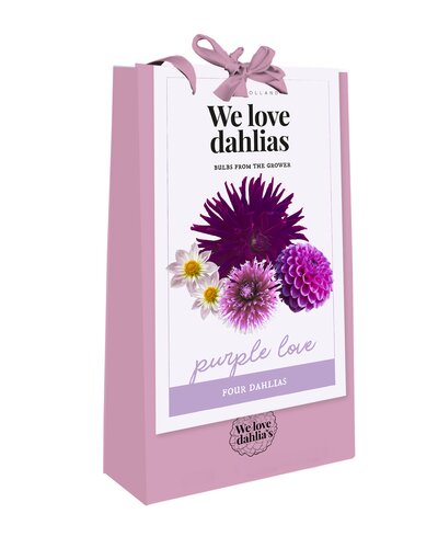 Tas 'we love dahlias' purple love 4st