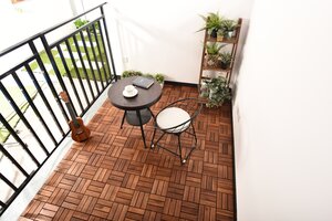 Terrastegel Qlik acacia 12 latjes 30x30x2,4cm 9st (0,81m²) - afbeelding 6
