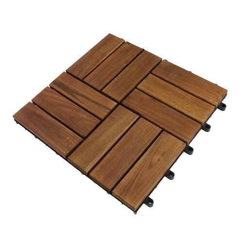 Terrastegel Qlik acacia 12 latjes 30x30x2,4cm 9st (0,81m²) - afbeelding 1