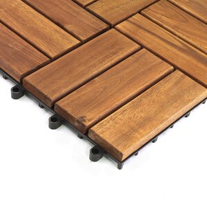 Terrastegel Qlik acacia 12 latjes 30x30x2,4cm 9st (0,81m²) - afbeelding 4