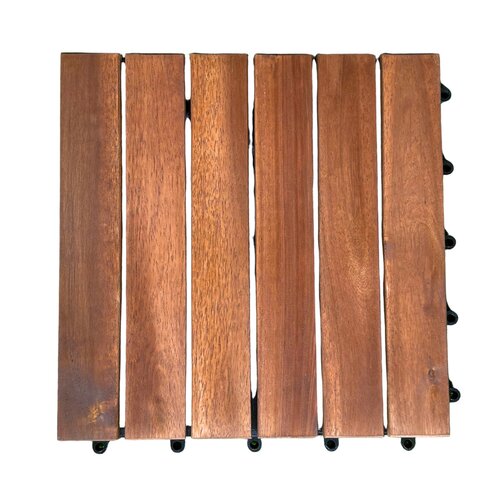 Terrastegel Qlik Acacia 6 Latjes 30x30x2,4cm 9st (0,81m²) - afbeelding 1