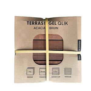 Terrastegel Qlik Acacia 6 Latjes 30x30x2,4cm 9st (0,81m²) - afbeelding 5