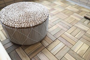 Terrastegel Qlik teak 12 latjes 30x30x2,6cm 10st (0,9m²) - afbeelding 4