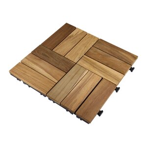 Terrastegel Qlik teak 12 latjes 30x30x2,6cm 10st (0,9m²) - afbeelding 1