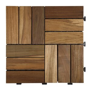Terrastegel Qlik teak 12 latjes 30x30x2,6cm 10st (0,9m²) - afbeelding 2