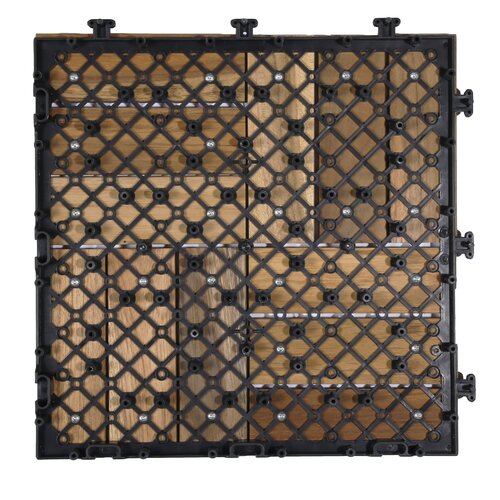 Terrastegel Qlik teak 12 latjes 30x30x2,6cm 10st (0,9m²) - afbeelding 3
