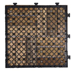 Terrastegel Qlik teak 12 latjes 30x30x2,6cm 10st (0,9m²) - afbeelding 3