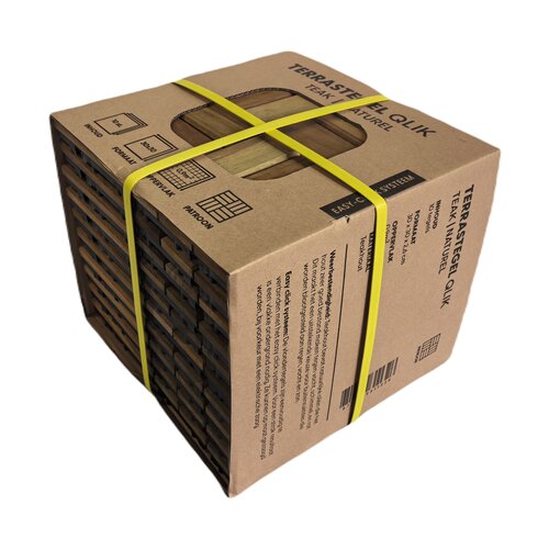 Terrastegel Qlik teak 12 latjes 30x30x2,6cm 10st (0,9m²) - afbeelding 5