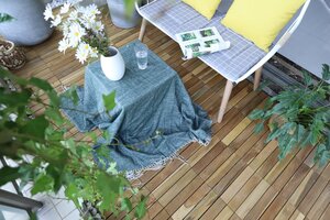 Terrastegel Qlik Teak 6 Latjes 30x30x2,6cm 10st (0,9m²) - afbeelding 4