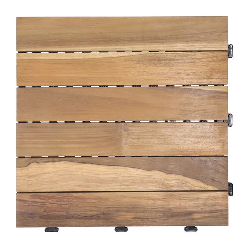 Terrastegel Qlik Teak 6 Latjes 30x30x2,6cm 10st (0,9m²) - afbeelding 2