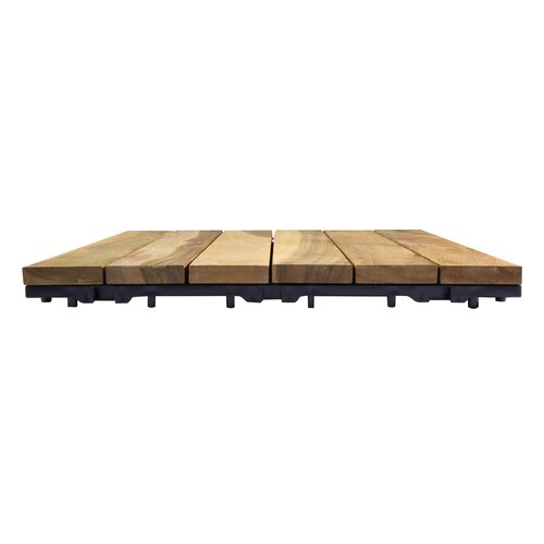 Terrastegel Qlik Teak 6 Latjes 30x30x2,6cm 10st (0,9m²) - afbeelding 3