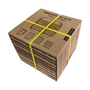 Terrastegel Qlik Teak 6 Latjes 30x30x2,6cm 10st (0,9m²) - afbeelding 5