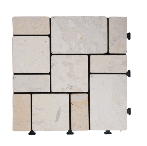 Terrastegel Qlik Travertin Blocks 30x30x2,8cm 6st (0,54m¬≤) Cr√®me - afbeelding 2