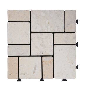 Terrastegel Qlik Travertin Blocks 30x30x2,8cm 6st (0,54m²) Crème - afbeelding 2