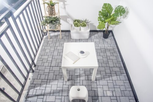 Terrastegel Qlik Travertin Blocks 30x30x2,8cm 6st (0,54m²) Grijs - afbeelding 4
