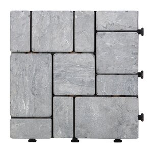 Terrastegel Qlik Travertin Blocks 30x30x2,8cm 6st (0,54m²) Grijs - afbeelding 2