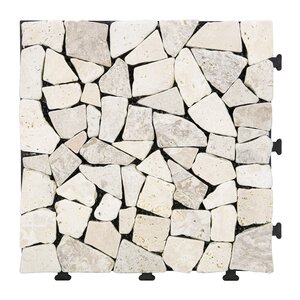 Terrastegel Qlik Travertin Mozaiek 30x30x2,8cm 6st (0,54m¬≤) Cr√®me - afbeelding 2