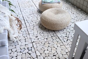Terrastegel Qlik travertin mozaiek 30x30x2,8cm 6st (0,54m²) cream - afbeelding 5