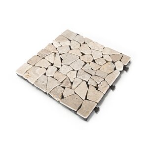 Terrastegel Qlik travertin mozaiek 30x30x2,8cm 6st (0,54m²) cream - afbeelding 1