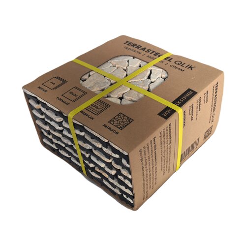 Terrastegel Qlik travertin mozaiek 30x30x2,8cm 6st (0,54m²) cream - afbeelding 6