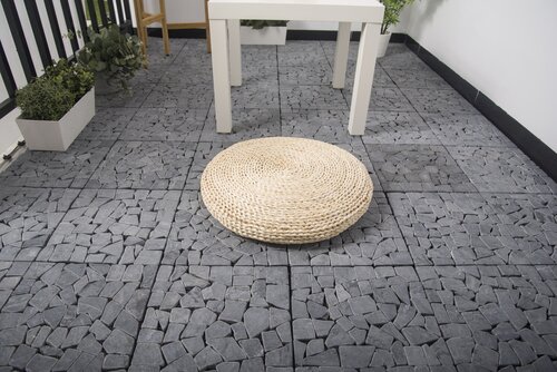 Terrastegel Qlik travertin mozaiek 30x30x2,8cm 6st (0,54m²) grey - afbeelding 4