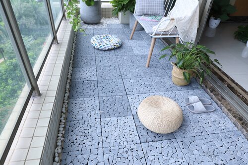 Terrastegel Qlik travertin mozaiek 30x30x2,8cm 6st (0,54m²) grey - afbeelding 5