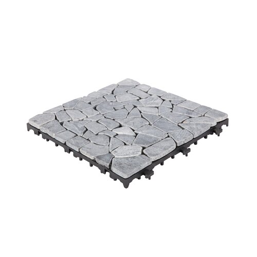 Terrastegel Qlik travertin mozaiek 30x30x2,8cm 6st (0,54m²) grey - afbeelding 1