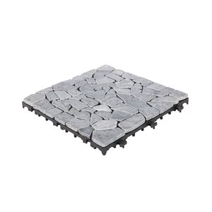 Terrastegel Qlik travertin mozaiek 30x30x2,8cm 6st (0,54m²) grey - afbeelding 1