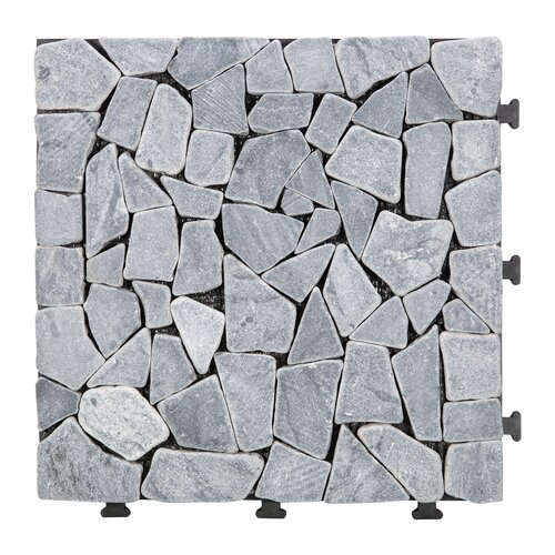 Terrastegel Qlik travertin mozaiek 30x30x2,8cm 6st (0,54m²) grey - afbeelding 2