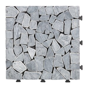 Terrastegel Qlik travertin mozaiek 30x30x2,8cm 6st (0,54m²) grey - afbeelding 2