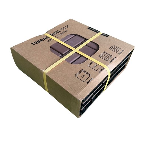 Terrastegel Qlik WPC 12 latjes 30x30x2,4cm 6st (0,54m²) coffee - afbeelding 4