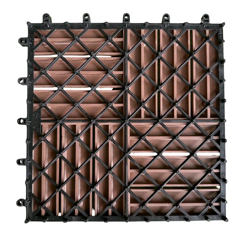 Terrastegel Qlik WPC 12 Latjes 30x30x2,4cm 6st (0,54m¬≤) Coffee - afbeelding 2
