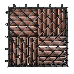 Terrastegel Qlik WPC 12 Latjes 30x30x2,4cm 6st (0,54m¬≤) Coffee - afbeelding 2