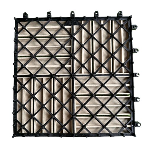Terrastegel Qlik WPC 12 Latjes 30x30x2,4cm 6st (0,54m¬≤) Cr√®me - afbeelding 2