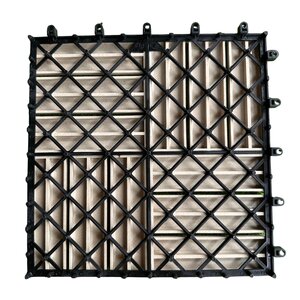 Terrastegel Qlik WPC 12 Latjes 30x30x2,4cm 6st (0,54m¬≤) Cr√®me - afbeelding 2