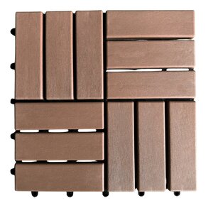 Terrastegel Qlik WPC 12 latjes 30x30x2,4cm 6st (0,54m²) teak