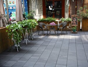 Terrastegel Qlik WPC 4 Latjes 30x30x2,5cm 10st (0,9m²) Antra - afbeelding 6